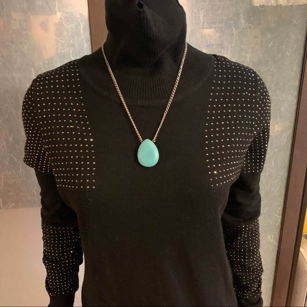 Faux turquoise teardrop necklace